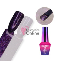 Top Coat Hollywood MollyLac cu particule pentru lacuri hibride UV/LED de 10g NO WIPE - 56349 Violet Show